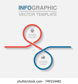 Vector infographic template for diagram, graph, presentation, chart, business concept with 2 options.