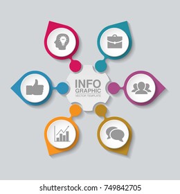 Vector infographic template for diagram, graph, presentation, chart, business concept with 6 options.