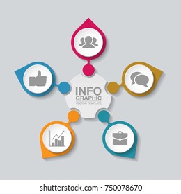 Vector infographic template for diagram, graph, presentation, chart, business concept with 5 options.