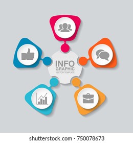 Vector infographic template for diagram, graph, presentation, chart, business concept with 5 options.