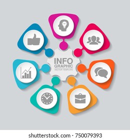 Vector infographic template for diagram, graph, presentation, chart, business concept with 7 options.