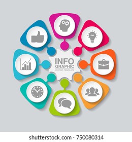 Vector infographic template for diagram, graph, presentation, chart, business concept with 8 options.