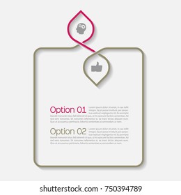 Vector infographic template for diagram, graph, presentation, chart, business concept with 2 options.