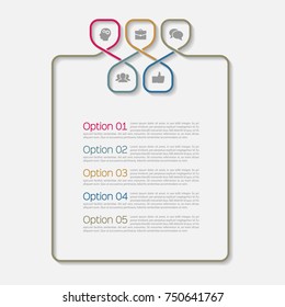 Vector infographic template for diagram, graph, presentation, chart, business concept with 5 options.