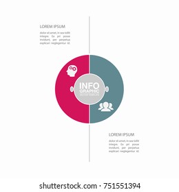 Vector infographic template for diagram, graph, presentation, chart, business concept with 2 options.