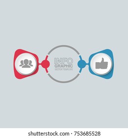 Vector infographic template for diagram, graph, presentation, chart, business concept with 2 options.