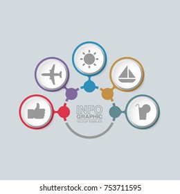 Vector infographic template for diagram, graph, presentation, chart, business concept with 5 options.
