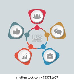 Vector infographic template for diagram, graph, presentation, chart, business concept with 5 options.