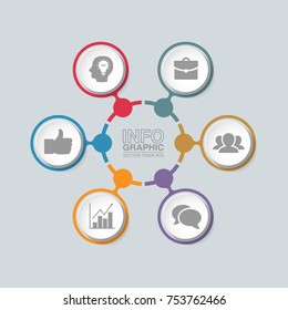 Vector infographic template for diagram, graph, presentation, chart, business concept with 6 options.
