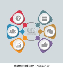 Vector infographic template for diagram, graph, presentation, chart, business concept with 6 options.