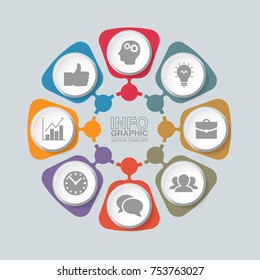 Vector infographic template for diagram, graph, presentation, chart, business concept with 8 options.