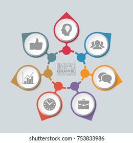 Vector infographic template for diagram, graph, presentation, chart, business concept with 7 options.