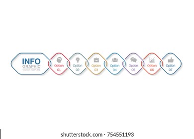 Vector infographic template for diagram, graph, presentation, chart, business concept with 7 options.