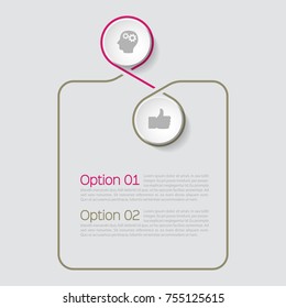 Vector infographic template for diagram, graph, presentation, chart, business concept with 2 options.