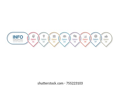 Vector infographic template for diagram, graph, presentation, chart, business concept with 8 options.