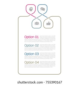 Vector infographic template for diagram, graph, presentation, chart, business concept with 4 options.