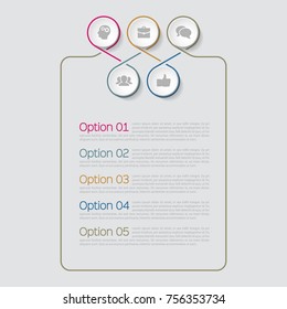 Vector infographic template for diagram, graph, presentation, chart, business concept with 5 options.