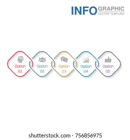Vector infographic template for diagram, graph, presentation, chart, business concept with 5 options.