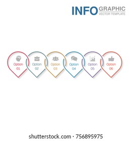 Vector infographic template for diagram, graph, presentation, chart, business concept with 6 options.
