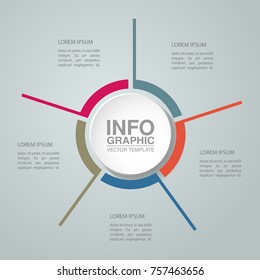 Vector infographic template for diagram, graph, presentation, chart, business concept with 5 options.