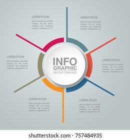 Vector infographic template for diagram, graph, presentation, chart, business concept with 6 options.