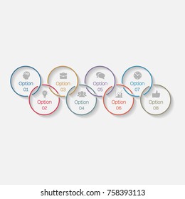 Vector infographic template for diagram, graph, presentation, chart, business concept with 8 options.
