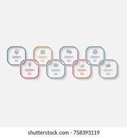 Vector infographic template for diagram, graph, presentation, chart, business concept with 8 options.