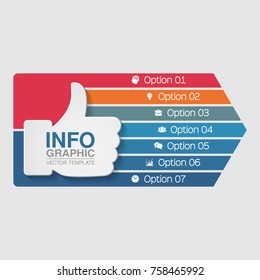 Vector infographic template for diagram, graph, presentation, chart, business concept with 7 options.