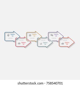 Vector infographic template for diagram, graph, presentation, chart, business concept with 6 options.