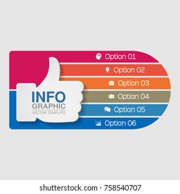 Vector infographic template for diagram, graph, presentation, chart, business concept with 6 options.