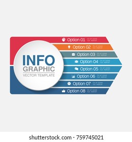 Vector infographic template for diagram, graph, presentation, chart, business concept with 8 options.