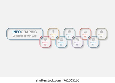 Vector infographic template for diagram, graph, presentation, chart, business concept with 8 options.