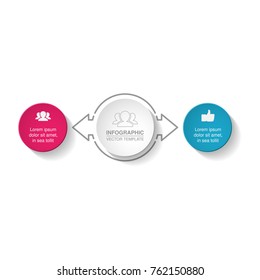 Vector infographic template for diagram, graph, presentation, chart, business concept with 2 options.