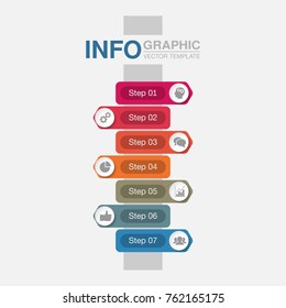Vector infographic template for diagram, graph, presentation, chart, business concept with 7 options.