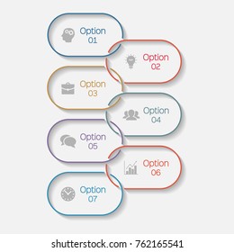 Vector infographic template for diagram, graph, presentation, chart, business concept with 7 options.