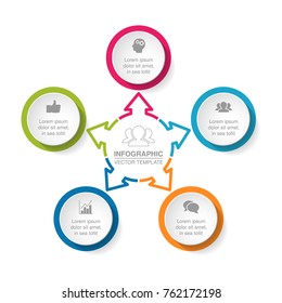 Vector infographic template for diagram, graph, presentation, chart, business concept with 5 options.
