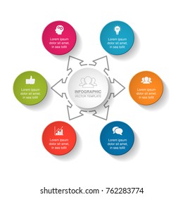 Vector infographic template for diagram, graph, presentation, chart, business concept with 6 options.