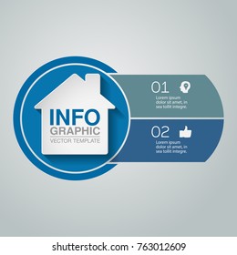 Vector infographic template for diagram, graph, presentation, chart, business concept with 2 options.