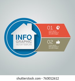 Vector infographic template for diagram, graph, presentation, chart, business concept with 2 options.