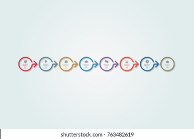 Vector infographic template for diagram, graph, presentation, chart, business concept with 8 options.