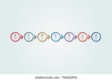 Vector infographic template for diagram, graph, presentation, chart, business concept with 7 options.