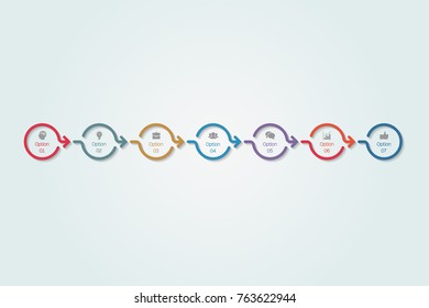 Vector infographic template for diagram, graph, presentation, chart, business concept with 7 options.