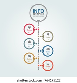 Vector infographic template for diagram, graph, presentation, chart, business concept with 6 options.