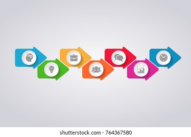Vector infographic template for diagram, graph, presentation, chart, business concept with 7
 options.