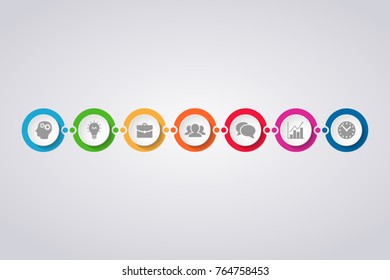 Vector infographic template for diagram, graph, presentation, chart, business concept with 7 options.