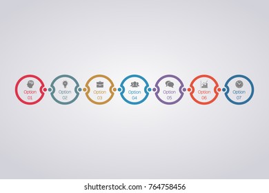 Vector infographic template for diagram, graph, presentation, chart, business concept with 7 options.