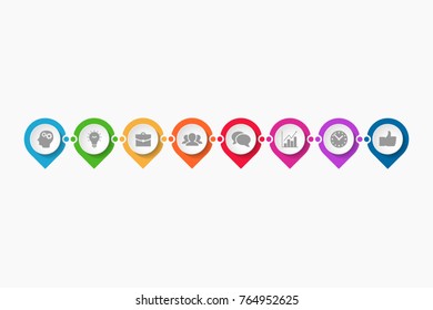 Vector infographic template for diagram, graph, presentation, chart, business concept with 8 options.