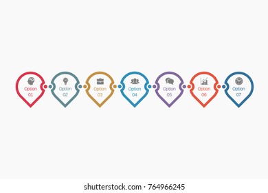 Vector infographic template for diagram, graph, presentation, chart, business concept with 7 options.