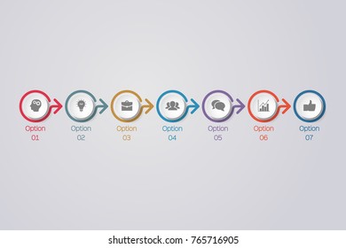 Vector infographic template for diagram, graph, presentation, chart, business concept with 7
 options.