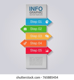 Vector infographic template for diagram, graph, presentation, chart, business concept with 5 options.